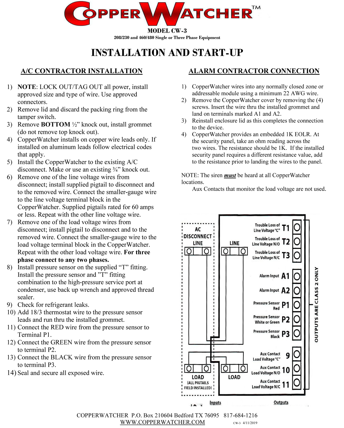 CW-3 Install and Startup